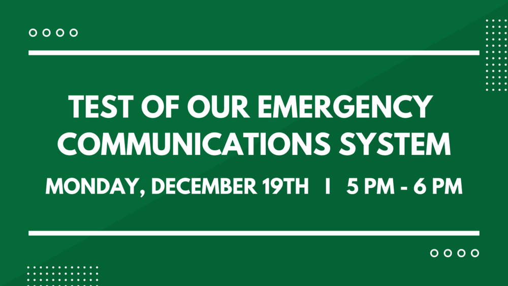 Test of our Emergency Communications System