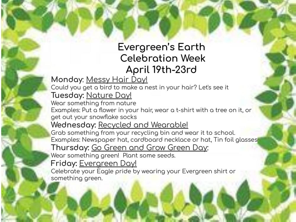 Earth Day Celebration April 19th - 23rd