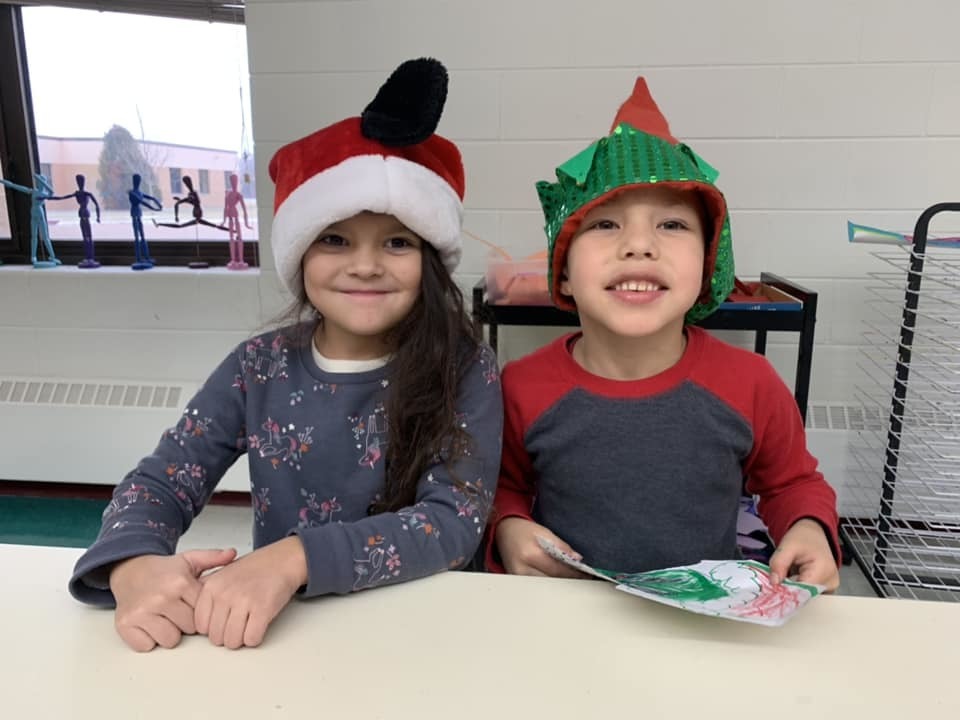 Students dressed in fun holiday accessories 